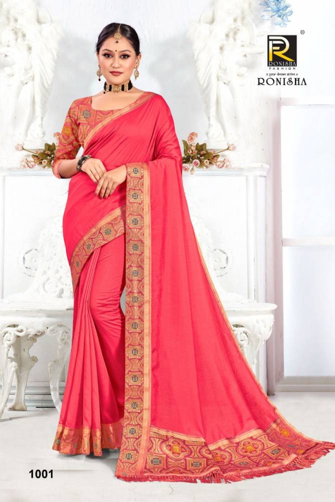 Ronisha Shanaya New Designer Fancy Festive Wear Vichitra Silk Saree Collection